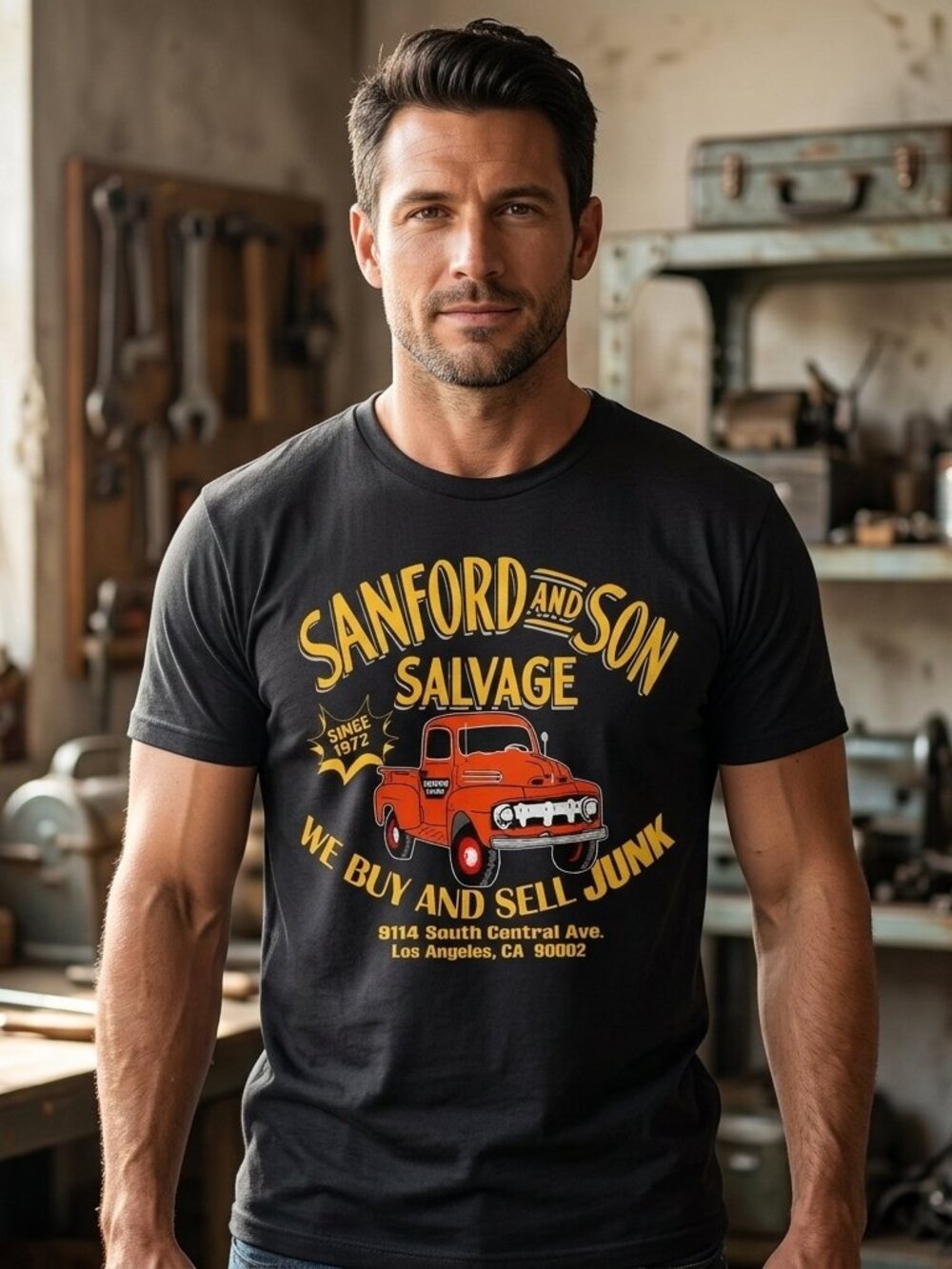 Sanford & Son Salvage Tee • Vintage Truck Graphic Shirt • Unisex Retro Americana
